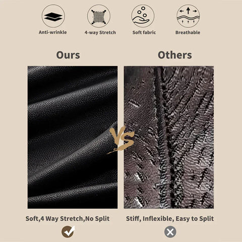 Red Bank PU Leather Leggings Leather Pencil Pants Female High Waist Sexy Skinny Thin Leather Trousers