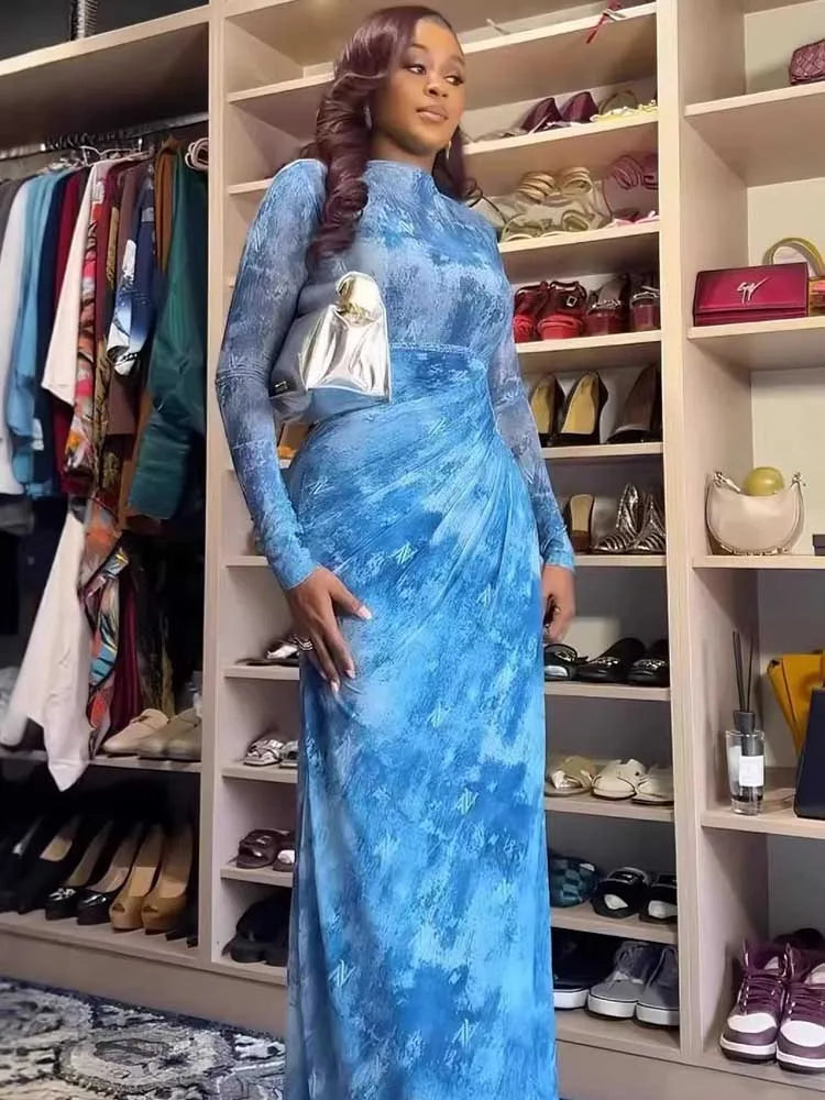 Hamilton Beach Casual Holiday Long Sleeve Waist Slimming Maxi Dress