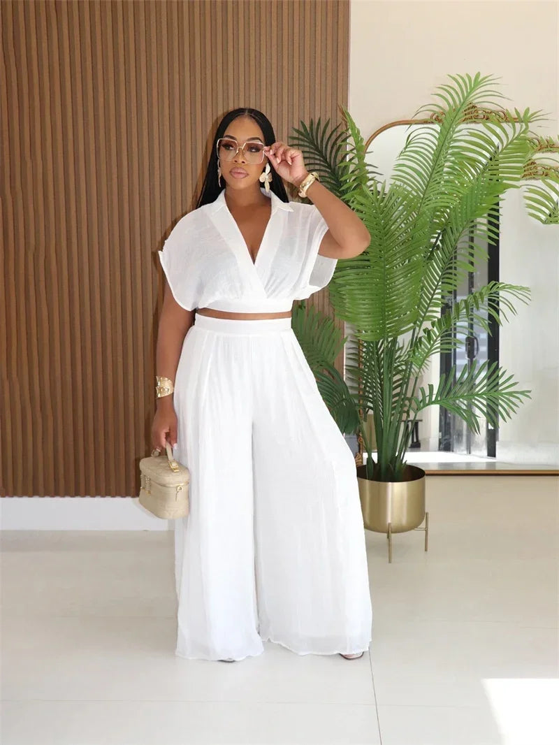 Bethany Outfit Holiday Crop and Wide Leg Matching Sets