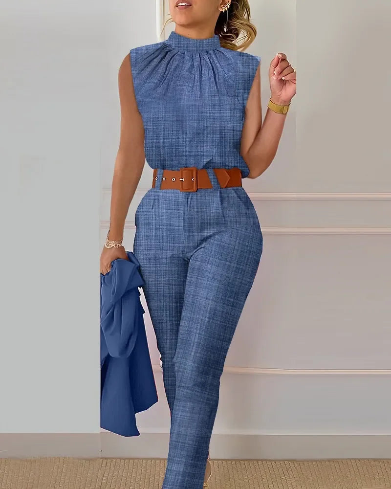 Alexandra Set Women Stand Collar 2 Pieces Sets