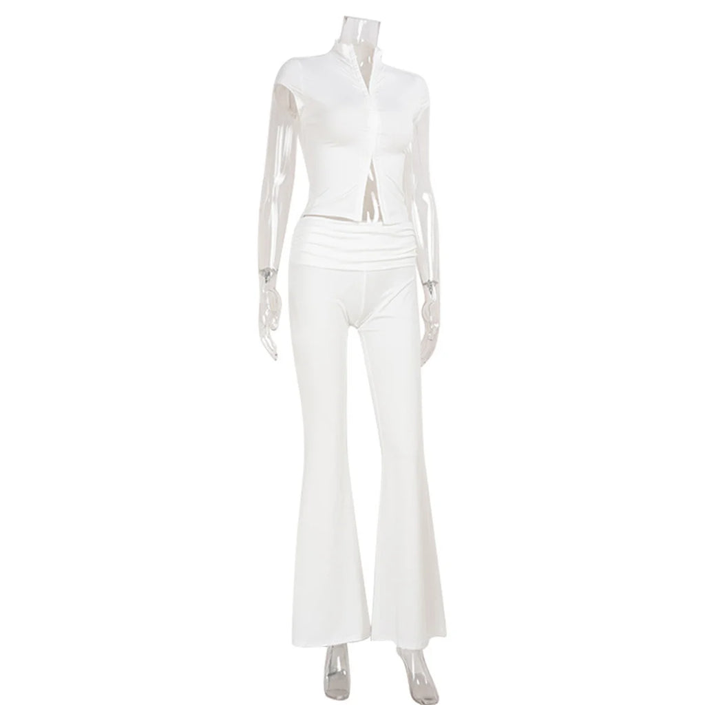 Priscila Casual Sheath Hollow Out Two Pieces Sets