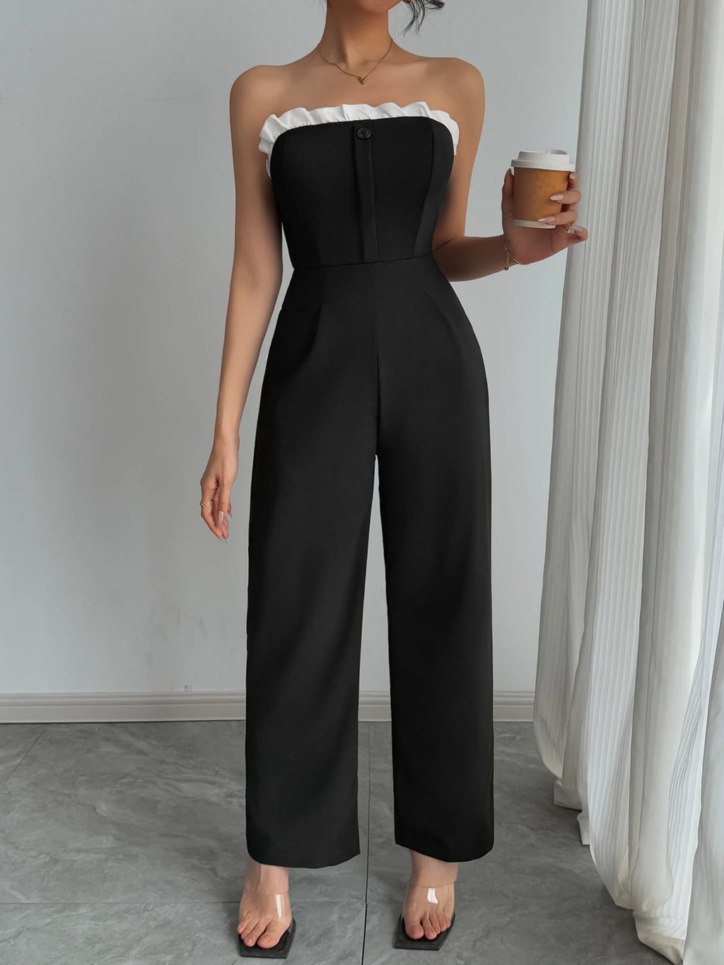 Jumpsuit Spring Summer Women Black Chic Elegant Daily Date Party Jumpsuit