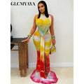 O Neck High Split Stacked Print Bodycon Long Maxi Dress