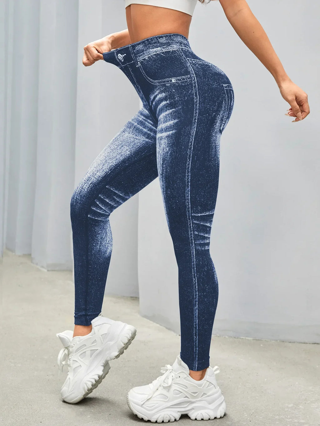 Hilssdale V Back Gym Athletic Workout Leggins Elastic Seamless Training Yoga Pants