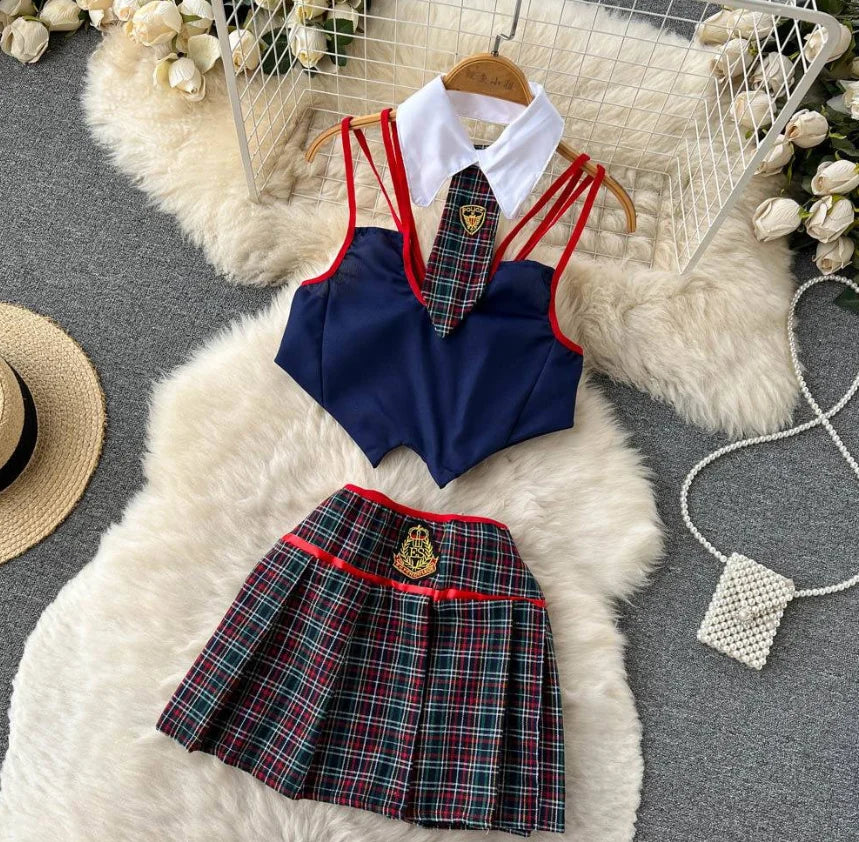Emily Sleeveless Slim Backless Hallow Two Piece Sets