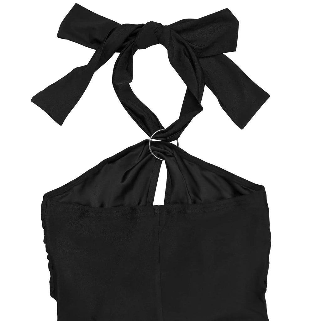 Peterborough Hollow Out Bandage Patchwork Halter Sleeveless Backless Jumpsuit