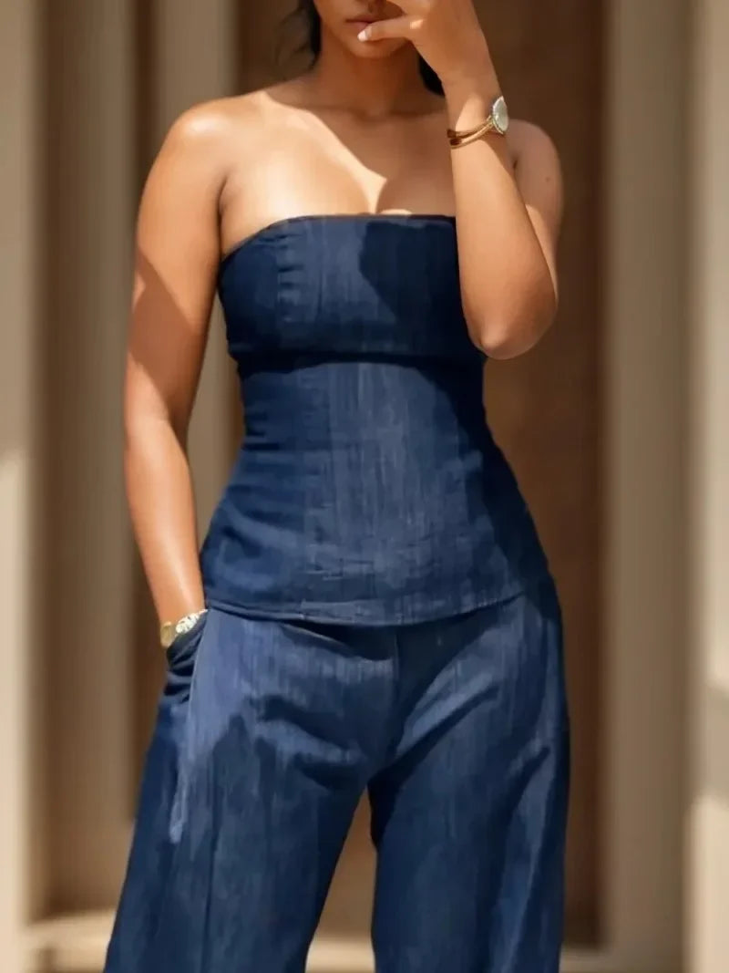 Arianny Casual Chest Wrap Women Two Piece Sets