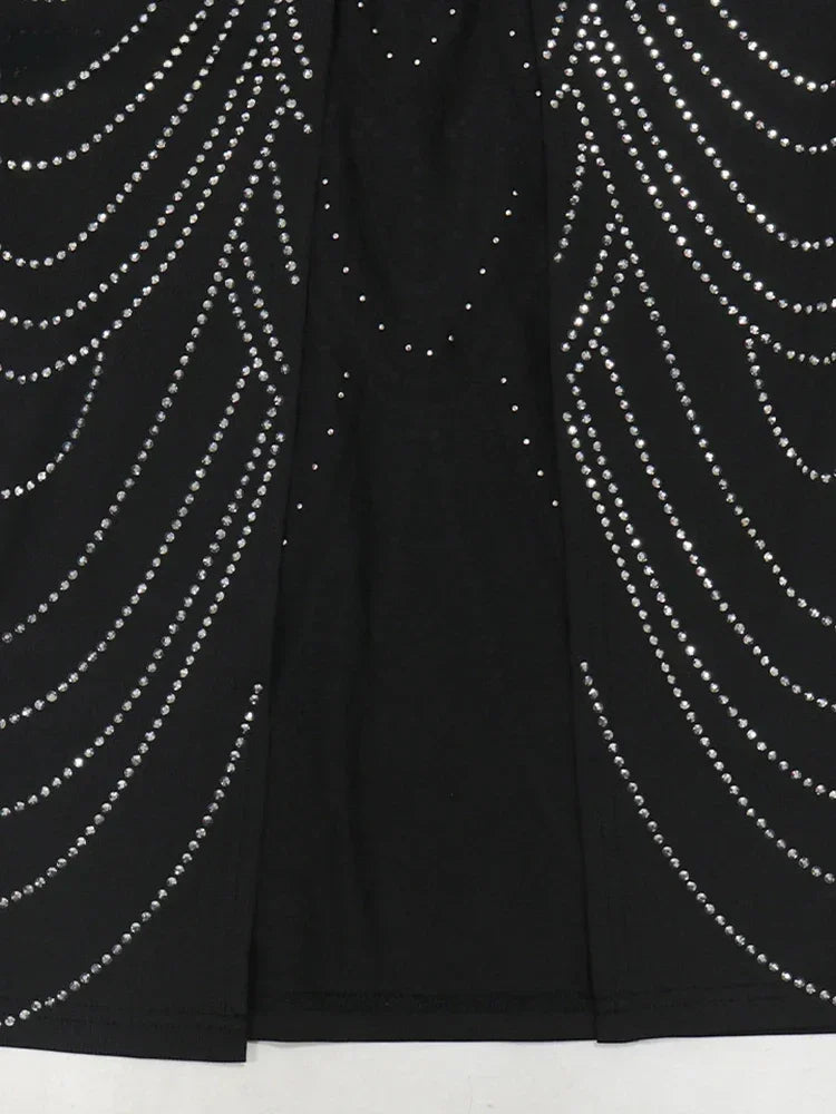 Baltimore Sparkly Crystal Rhinestone Pearl Celebrities Gown Brown Dress