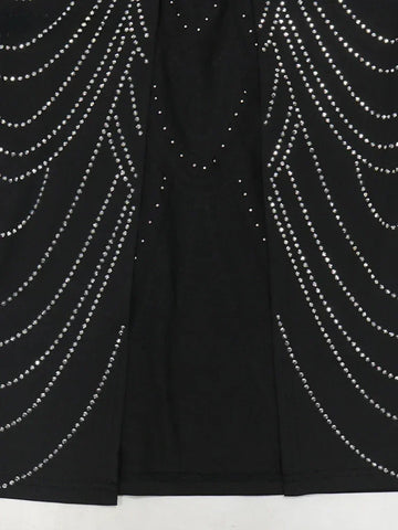 Baltimore Sparkly Crystal Rhinestone Pearl Celebrities Gown Brown Dress