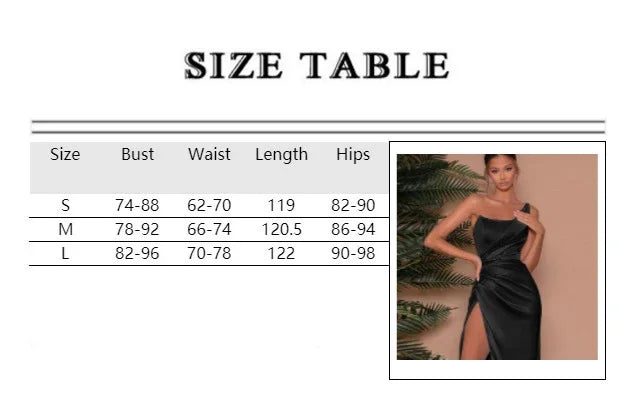 Mid Island Sexy Temperament One Shoulder Fishbone Side Slit Satin Long Dress