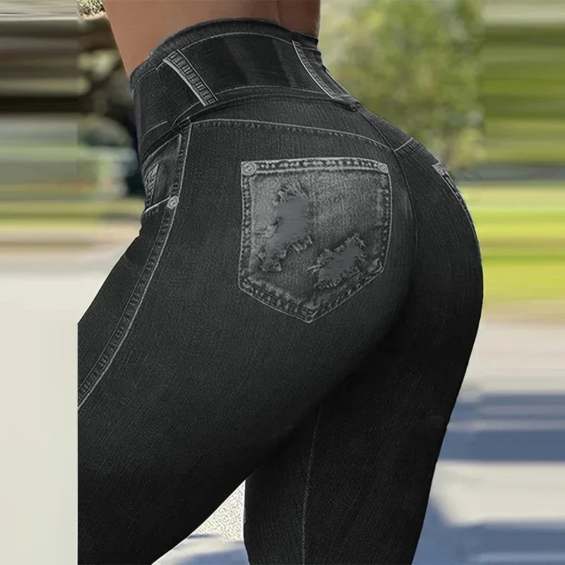 Kinnelon High-Waist Skinny Leggings with Trendy Ripped Details Comfort-fit
