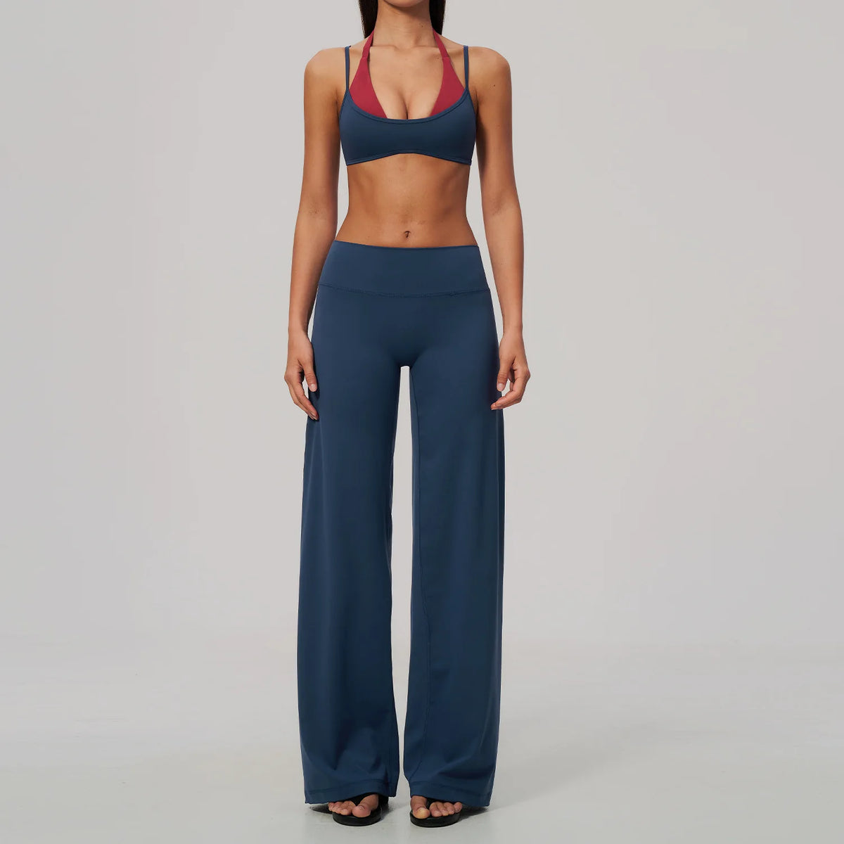 Camila Contrast Color Fitness Suit Tracksuit Two Piece Sets