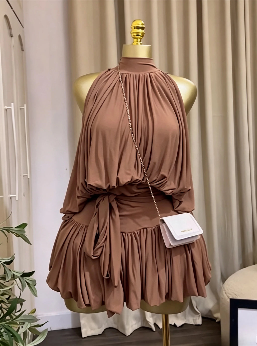 Kaily Sleeveless Halter Ball Elegant Two Piece Sets