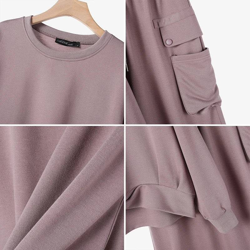 Ana Plus Size Long Sleeve Knotted Two Piece Sets