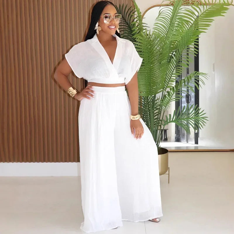 Bethany Outfit Holiday Crop and Wide Leg Matching Sets