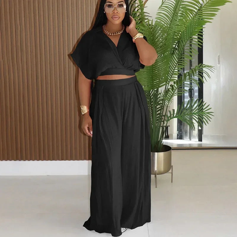 Bethany Outfit Holiday Crop and Wide Leg Matching Sets