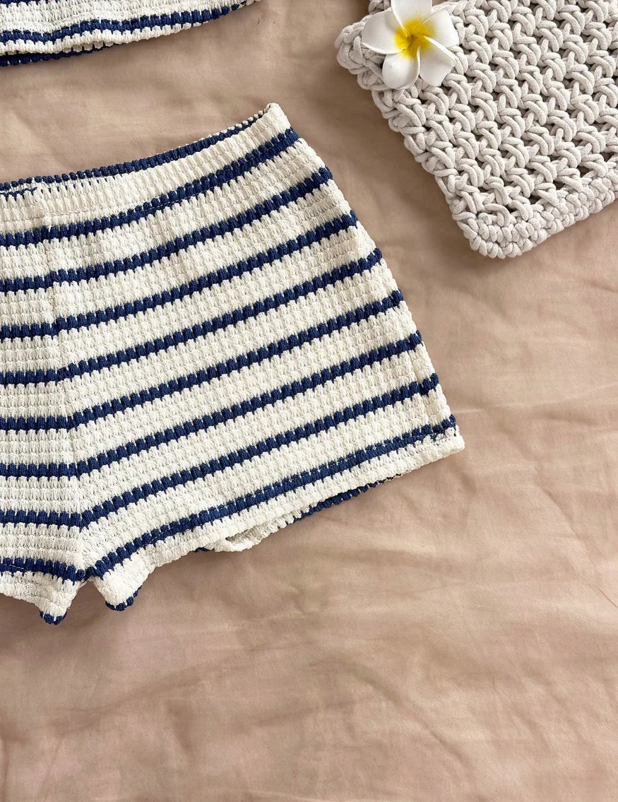 Katherine Summer Textured Knit Halter Two Piece Sets