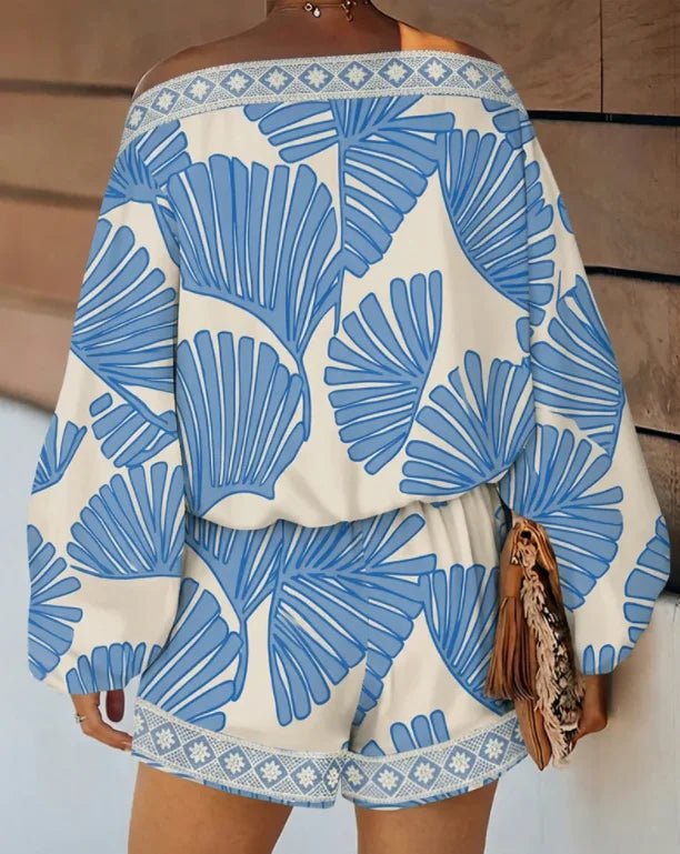 Sally Women's Tropical Leaf Print Two-Piece Sets