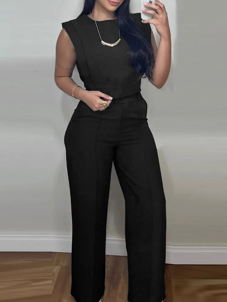 Wendy Fashion O-neck Sleeveless Two-piece Sets