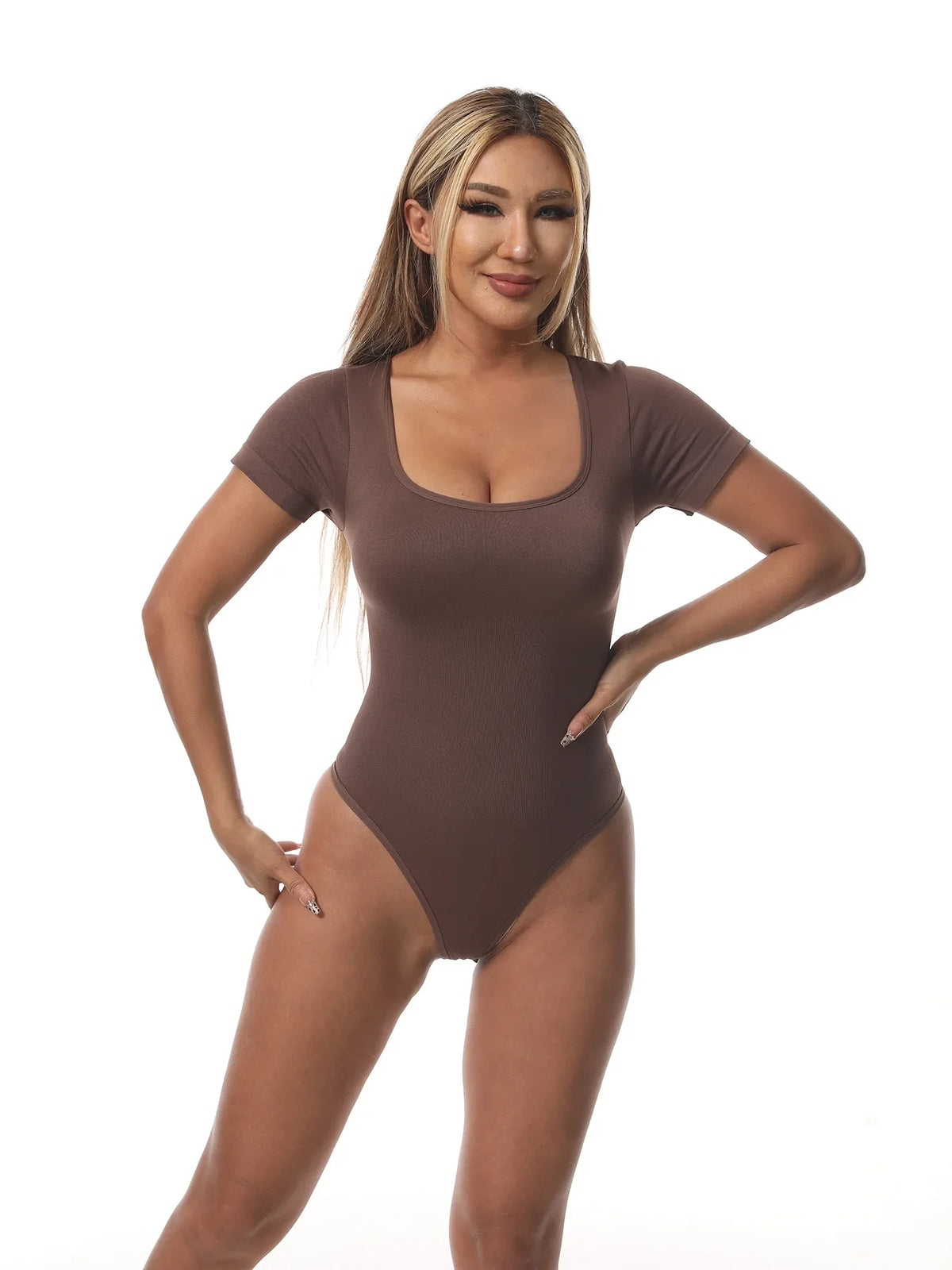 Women Plus Size Yoga Jumpsuit Seamless Square Neck High Elastic Workout Running Sport Jumpsuit