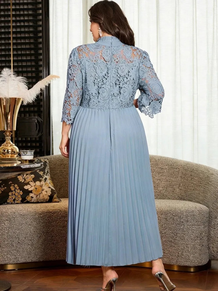Lawrence Plus Size Lace Street Style Casual Big Size Oversized Maxi Dress