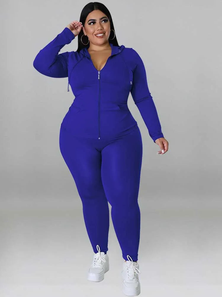 Arianna Plus Size Outfit Stretchy Two Piece Sets