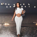 Yulisa Sexy Knitted Striped Outfit Two Piece Sets