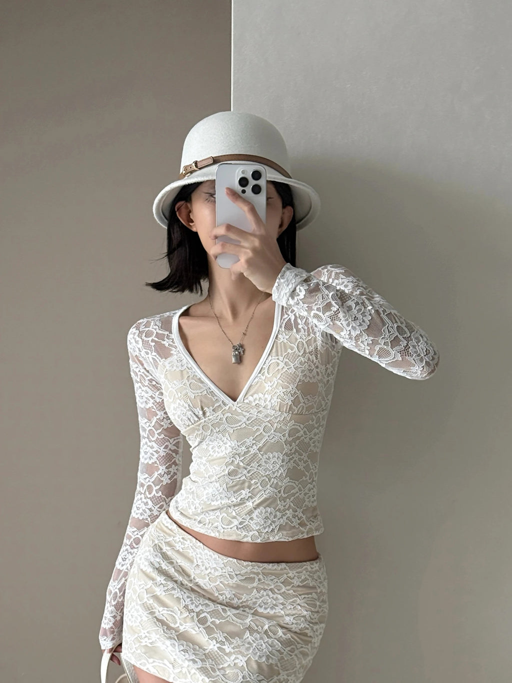 Dinorah Sexy Pure Desire Lace Base Two-Piece Sets