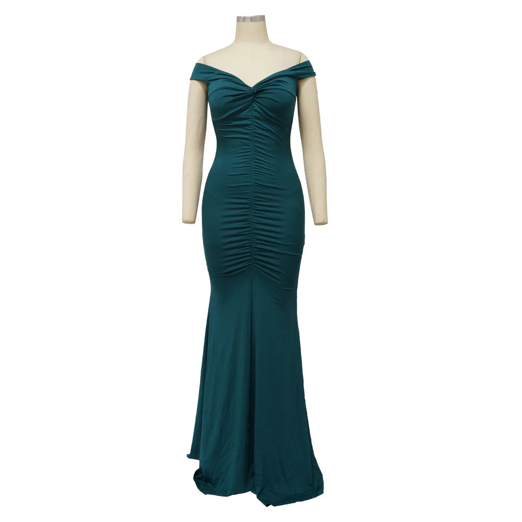 Toronto Banquet V Neck Sexy Satin Split Luxury Trailing Long Dresses