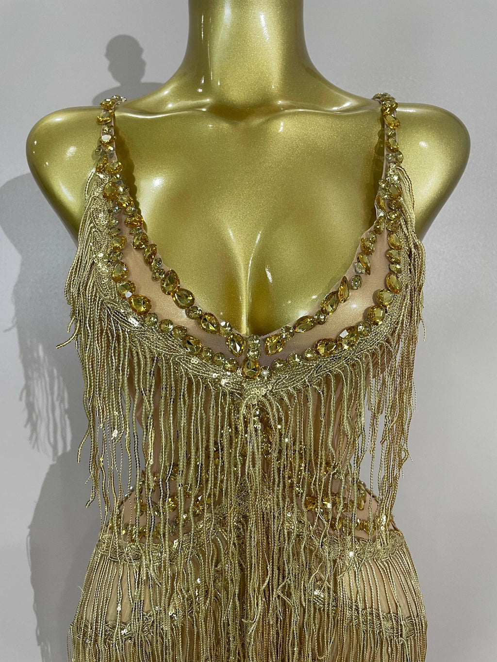 Watkin Glen Sparkly Black Rhinestones Sequined Fringe jumpsuit