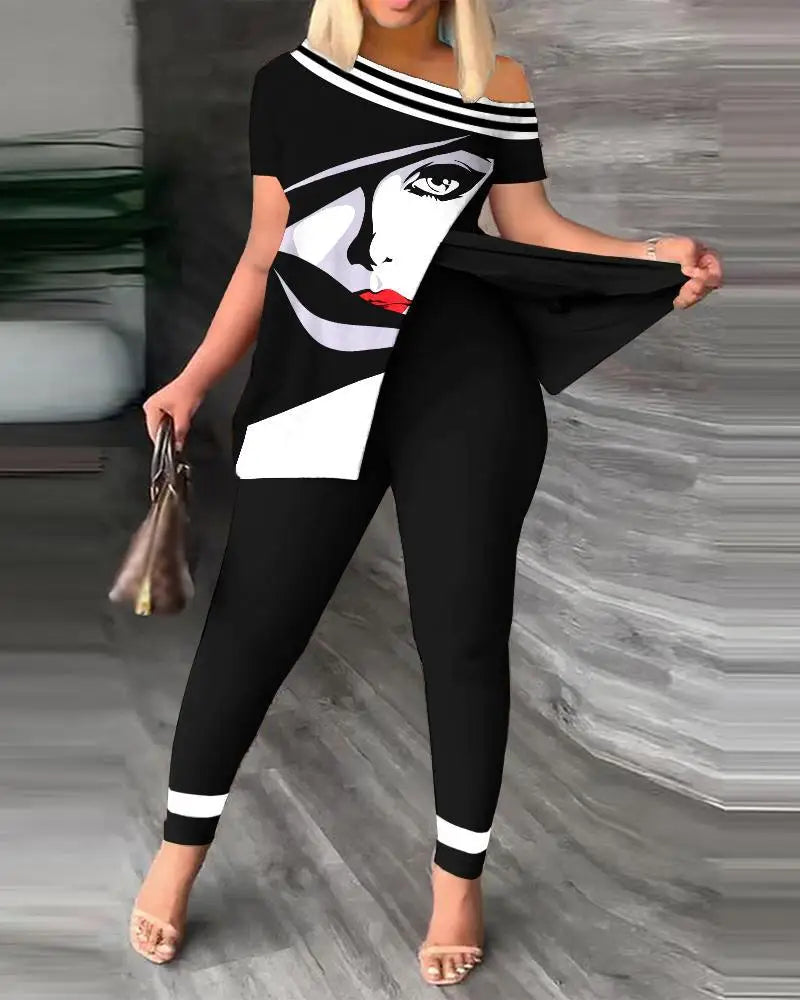 Ana Short Sleeve Suit Femme Casual Two Piece Sets