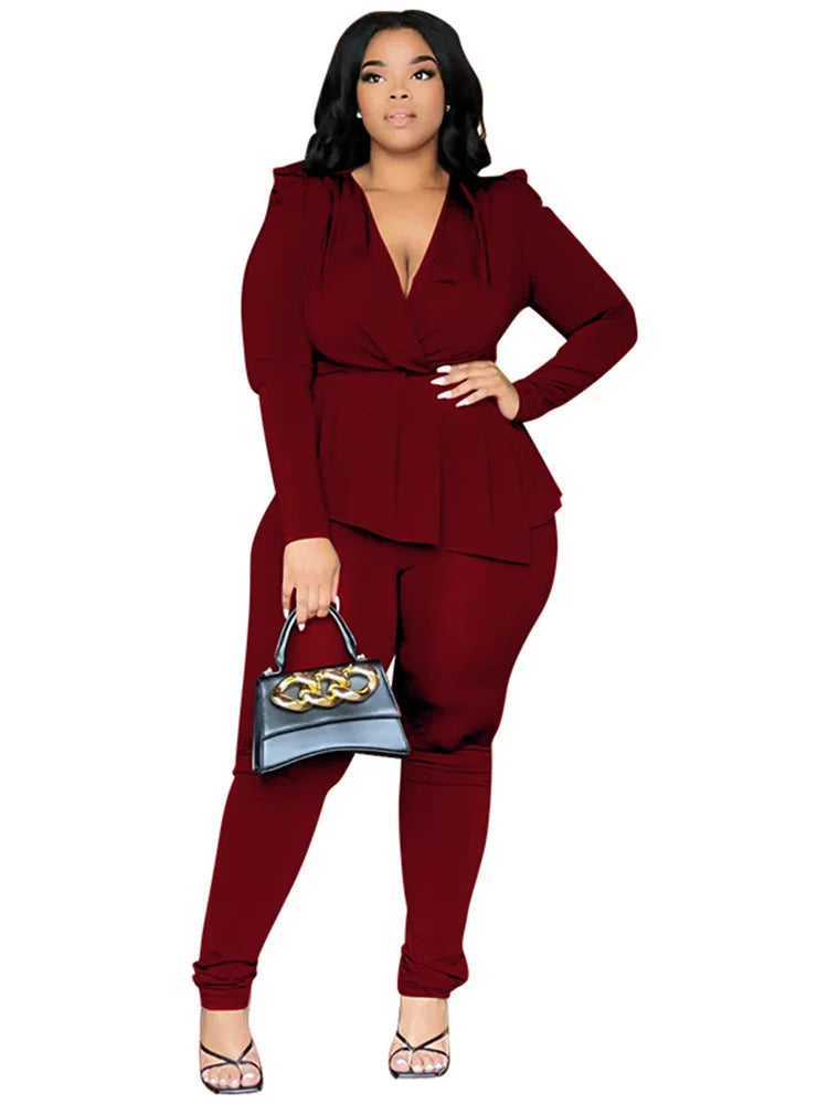 Wanda Plus Size Women Clothing Two Piece Sets