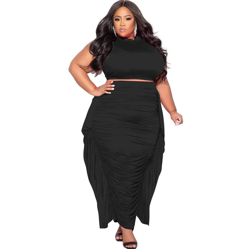 Salome Elegant Outfits Casual Ruffles 2 Piece Sets