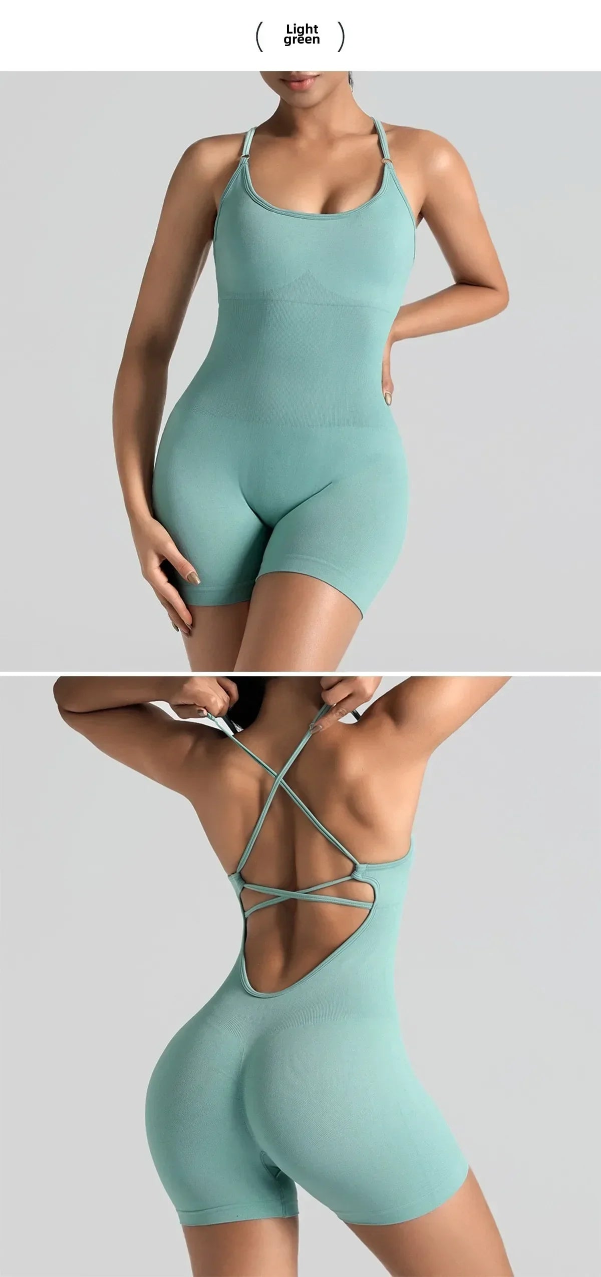 Hershey Tight Fitting High Elasticity Integrated Exercise Workwear Sports Jumpsuit