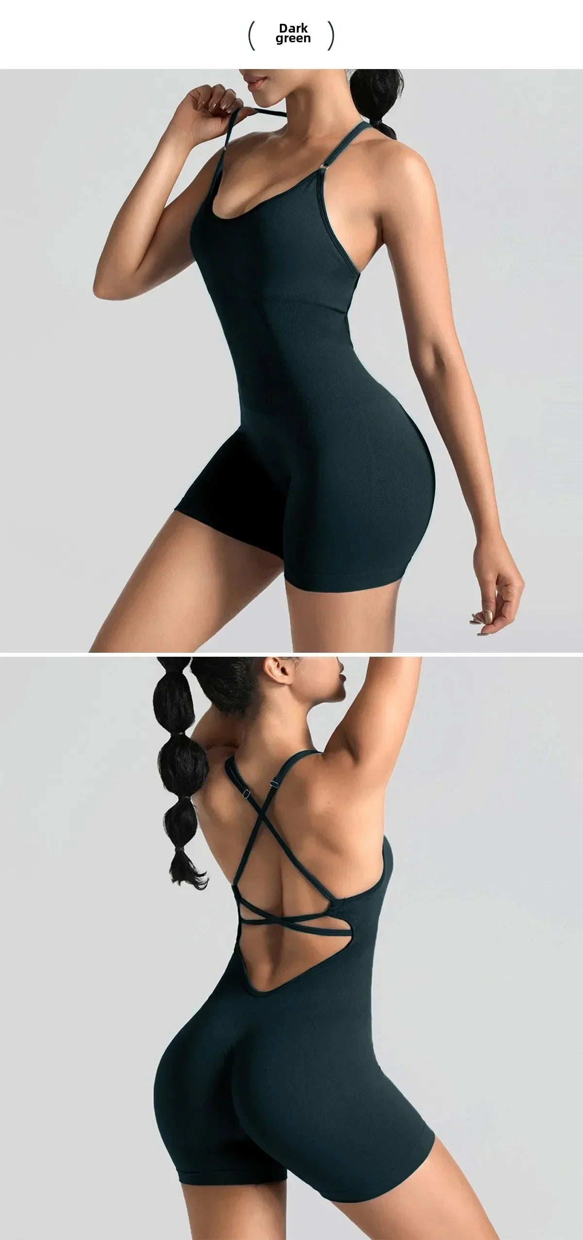 Hershey Tight Fitting High Elasticity Integrated Exercise Workwear Sports Jumpsuit