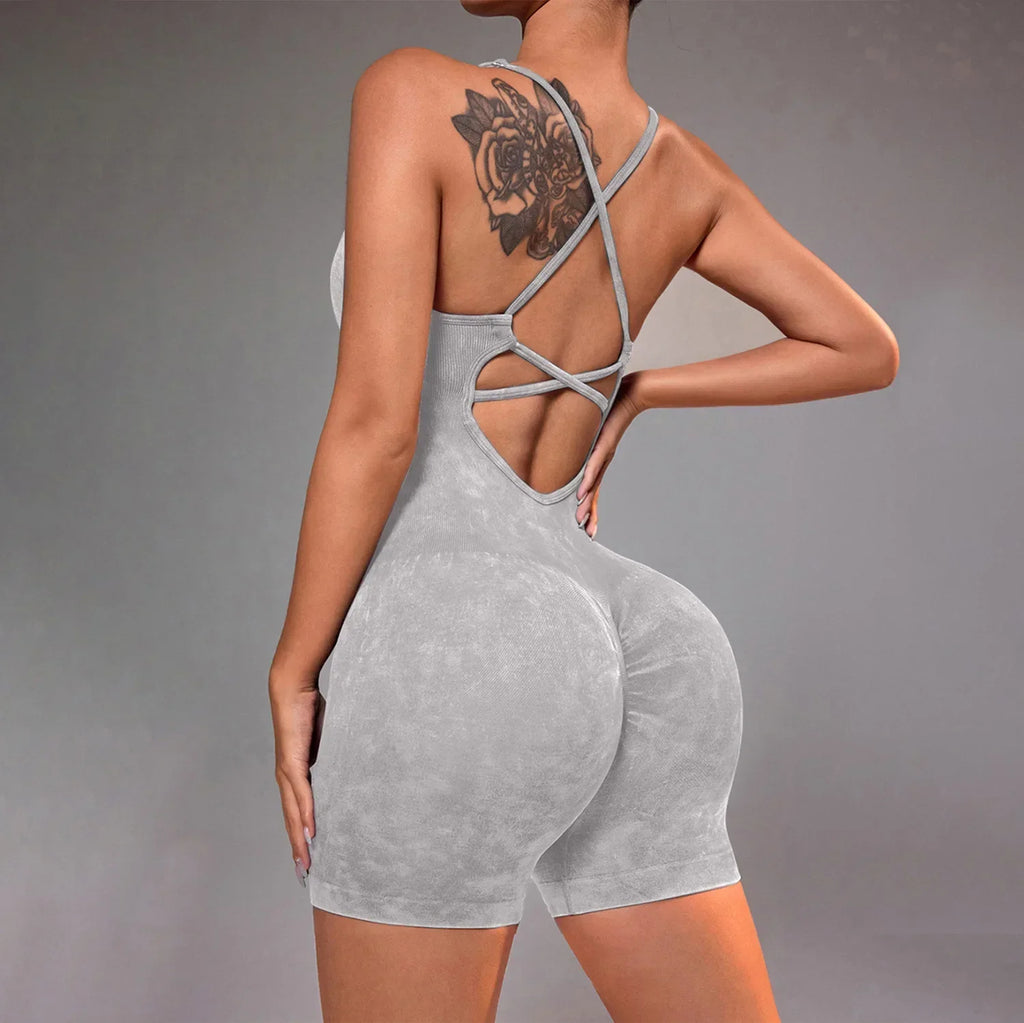 Hershey Tight Fitting High Elasticity Integrated Exercise Workwear Sports Jumpsuit