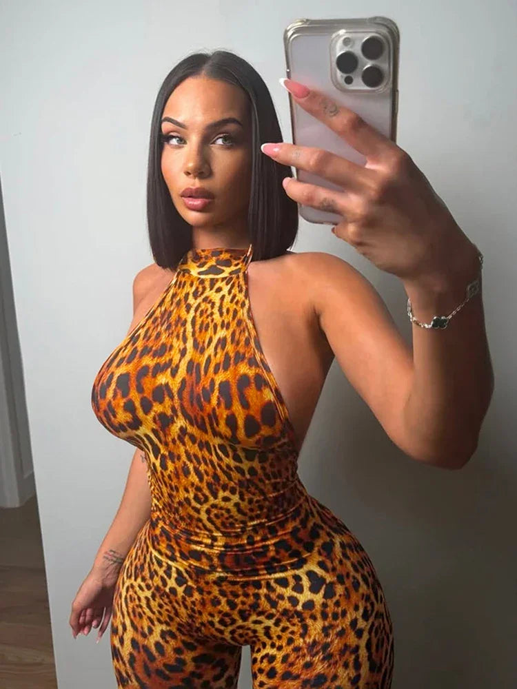 Hollywood Backless Halter Wrap Jumpsuit