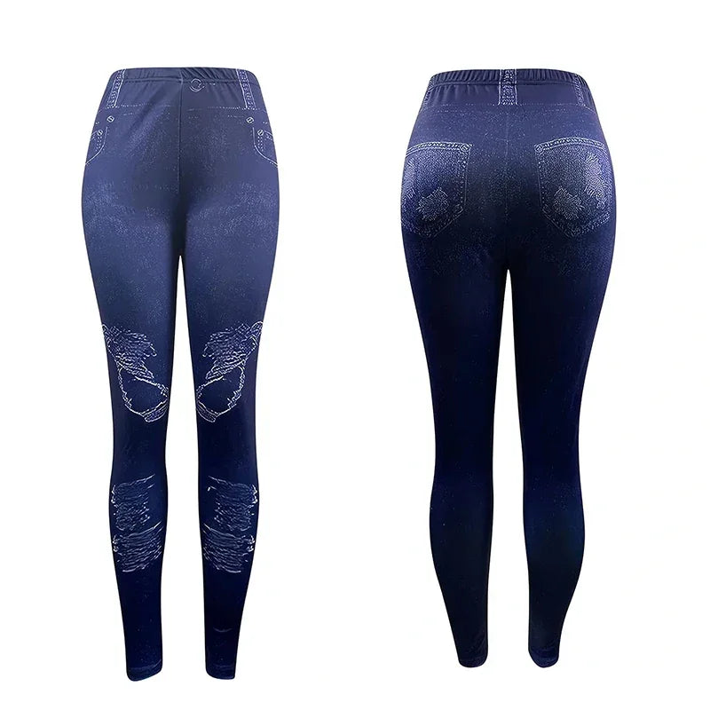 Kinnelon High-Waist Skinny Leggings with Trendy Ripped Details Comfort-fit