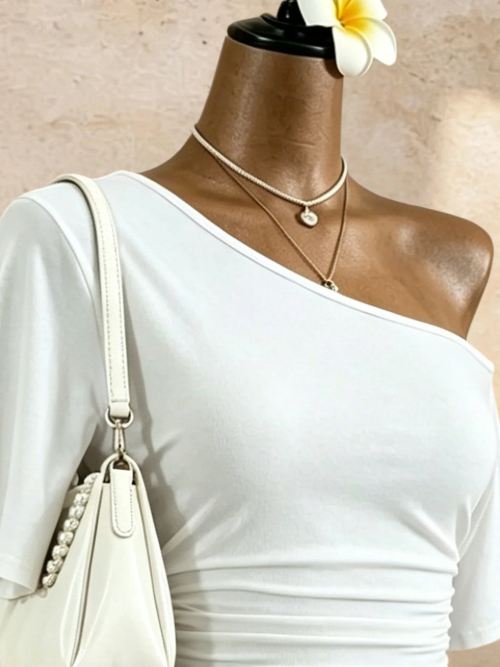 Women One Shoulder Sleeve Side Going Out