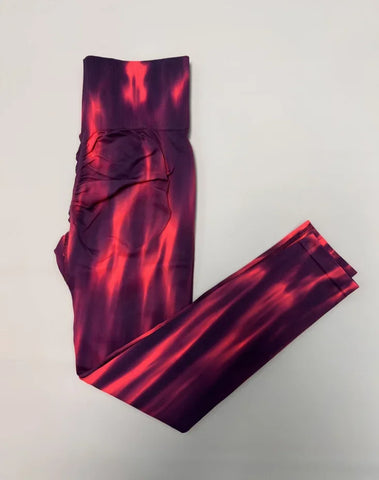 Roselle Tie dye High Waist Legging Push Up Scrunch Gym Sports Yoga Pants