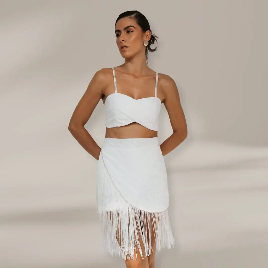 Tiblemont Tassels Strap Evening Party Banquet Dress