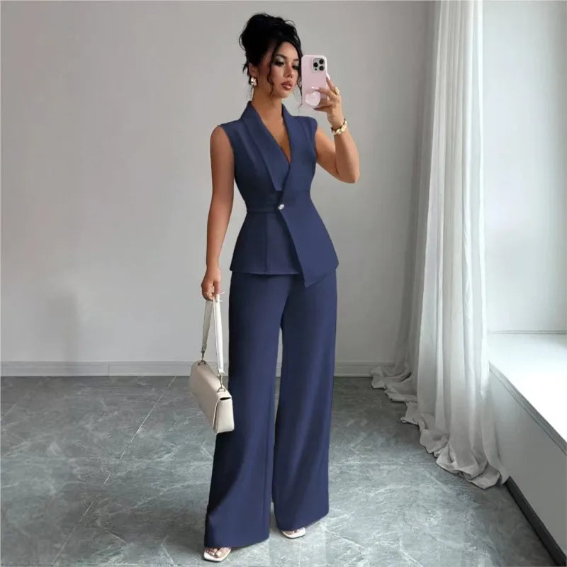 Elena Set Outfits Casual Sleeveless Two Piece Sets