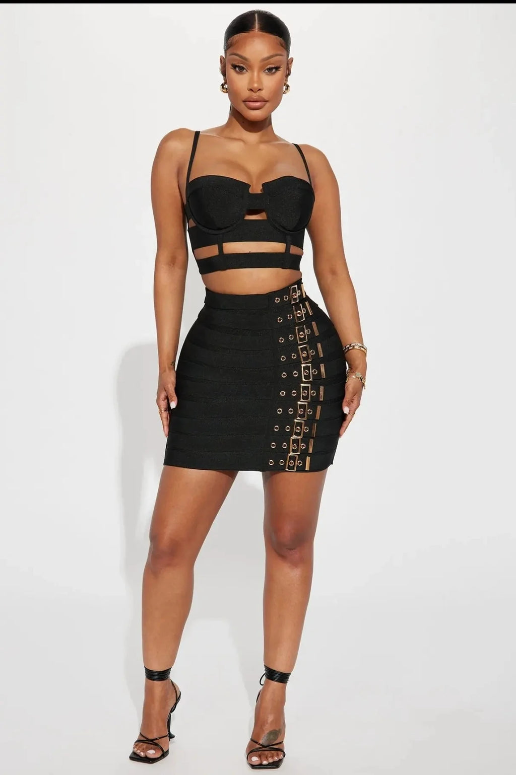 Rosaura Sexy Bandage Fashion Pencil Two Piece Sets