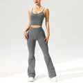 Gabriela Seamless Flared Pants Ribbed Two Piece Sets