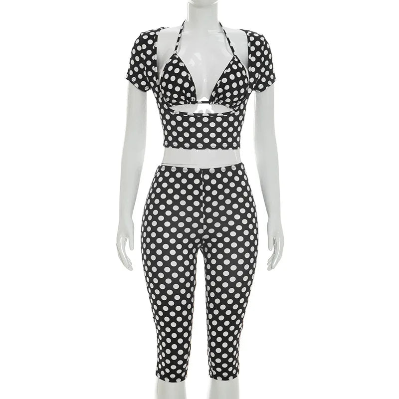 Irina Sexy Polka Dot Summer Two Piece Sets