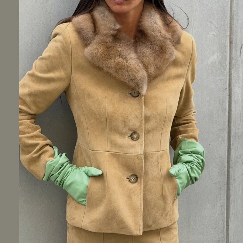 Solianny Women Faux Suede Two Piece Sets