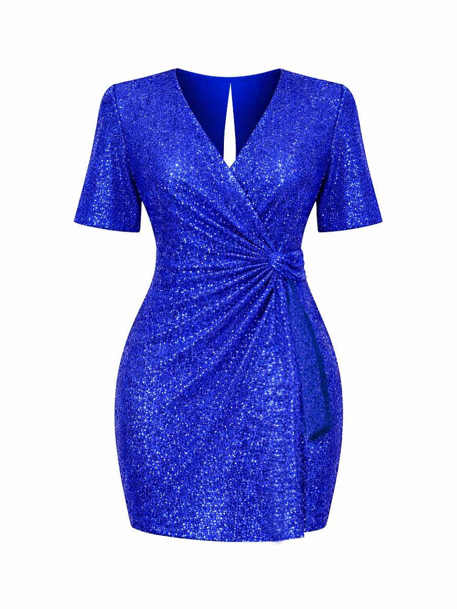Toms River Plus Size Silver Sequin Open Back Sparkly Lounge Sexy Bodycon Dress