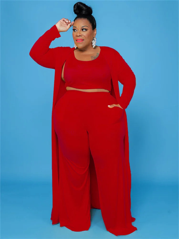 Mariam Plus Size Outfits Tracksuit Three Piece Sets