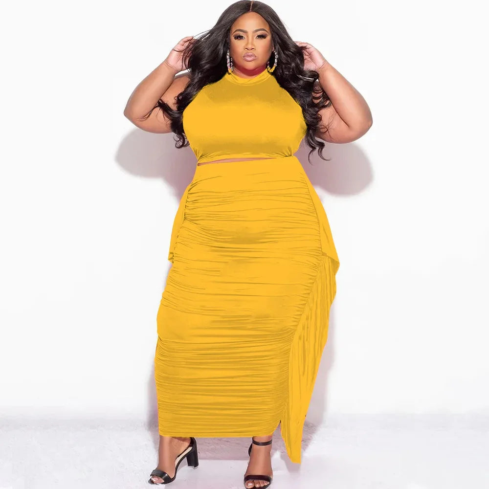 Salome Elegant Outfits Casual Ruffles 2 Piece Sets