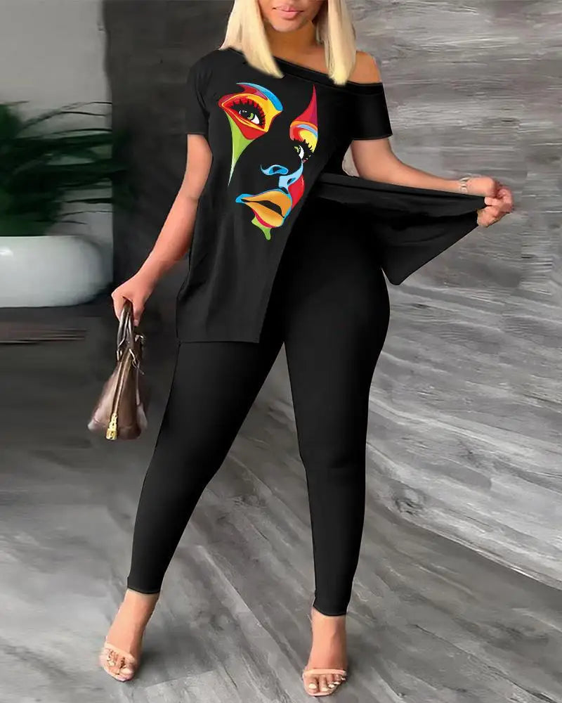 Ana Short Sleeve Suit Femme Casual Two Piece Sets